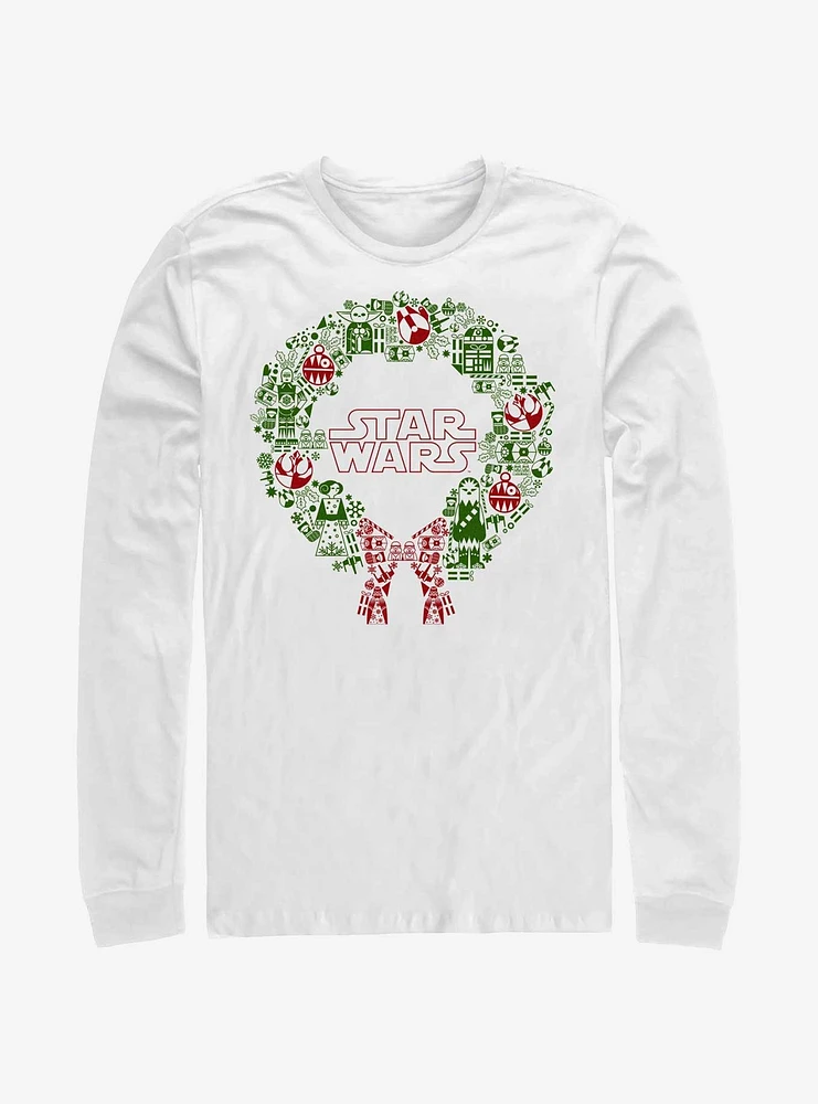 Star Wars Christmas Wreath Icon Fill Long-Sleeve T-Shirt
