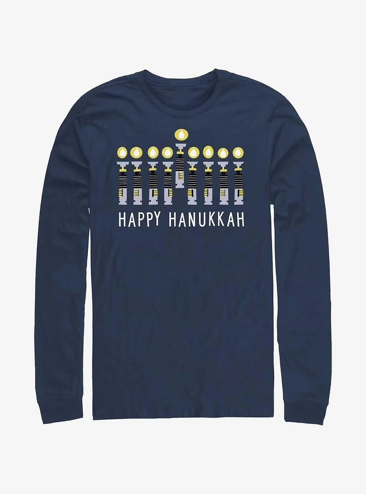 Star Wars Light Saber Hanukkah Long-Sleeve T-Shirt