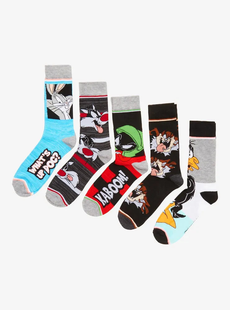 Looney Tunes Characters Crew Socks 5 Pair