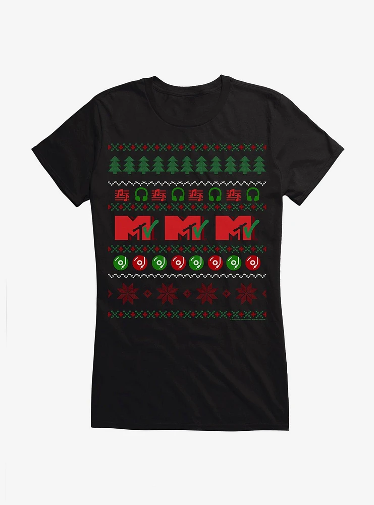 MTV Ugly Christmas Sweater Girls T-Shirt