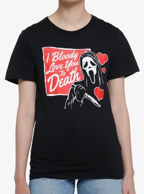 Scream Ghost Face I Bloody Love You Boyfriend Fit Girls T-Shirt