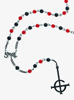 Ghost Grucifix Rosary Necklace
