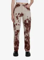 Social Collison Brown Tie-Dye Straight Leg Pants