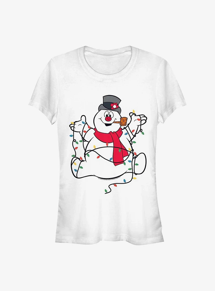 Frosty The Snowman Christmas Lights Girls T-Shirt