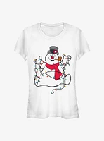 Frosty The Snowman Christmas Lights Girls T-Shirt