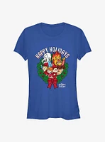 The Year Without A Santa Claus Happy Holidays Wreath Girls T-Shirt