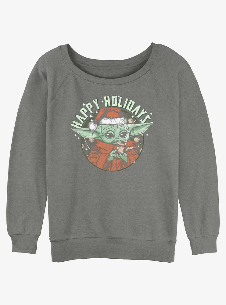 Star Wars The Mandalorian Grogu Holidays Girls Slouchy Sweatshirt