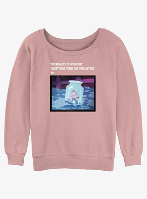 Disney Alice Wonderland Anxiety Meme Girls Slouchy Sweatshirt