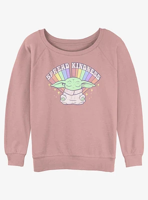 Star Wars The Mandalorian Meditate Kindness Girls Slouchy Sweatshirt