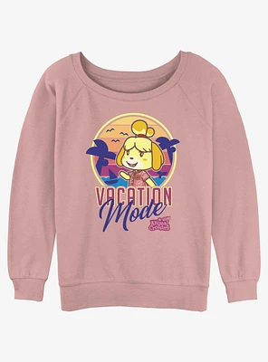 Nintendo Animal Crossing Vacation Mode Isabelle Girls Slouchy Sweatshirt