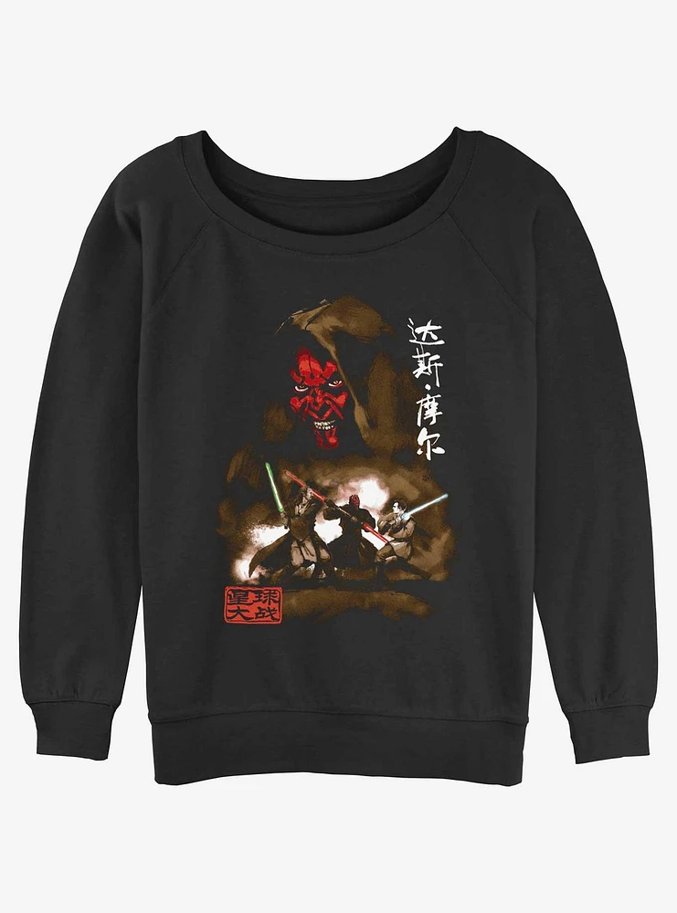 Star Wars Maul Battle Girls Slouchy Sweatshirt