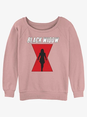 Marvel Black Widow Logo Girls Slouchy Sweatshirt