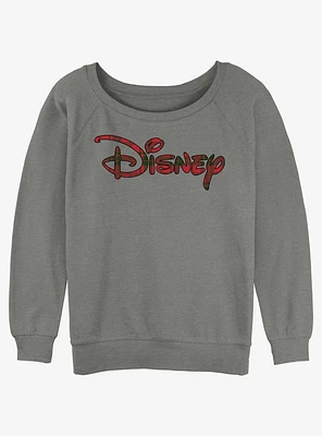 Disney Holiday Logo Girls Slouchy Sweatshirt