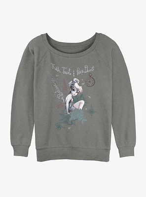Disney Tinker Bell Pixie Dust Girls Slouchy Sweatshirt