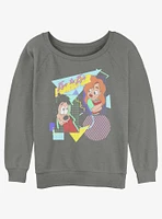 Disney Goofy Eye To 80's Girls Slouchy Sweatshirt