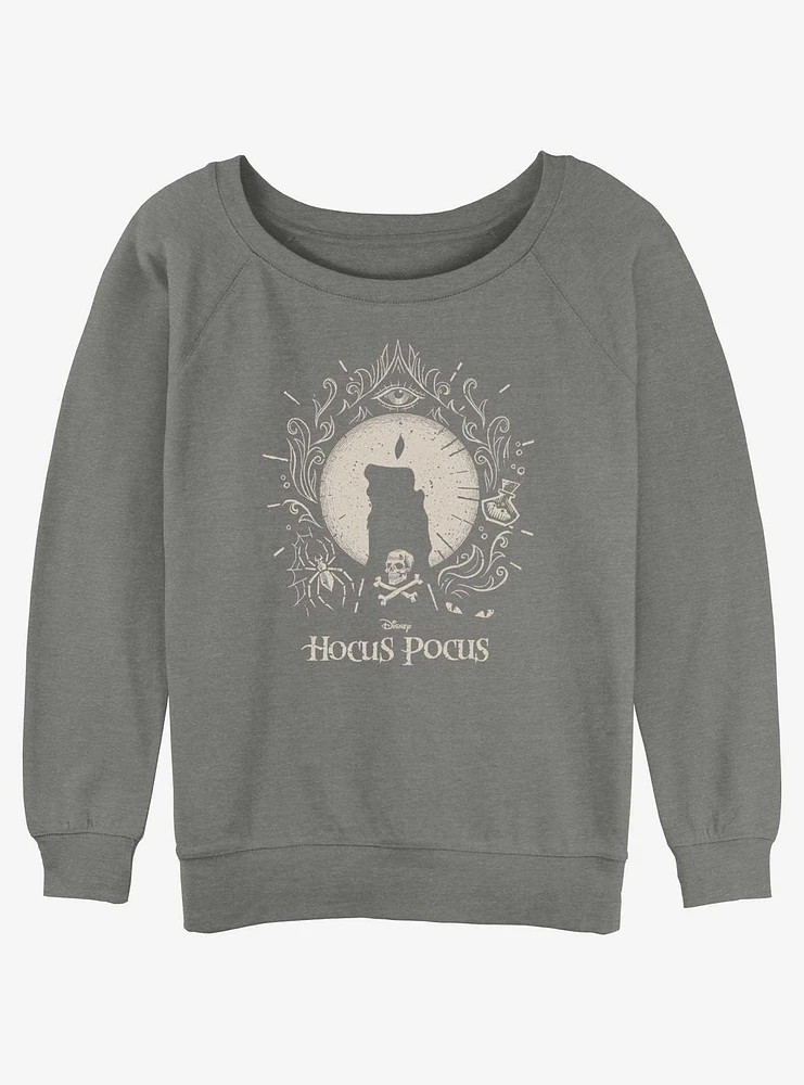 Disney Hocus Pocus Black Flame Girls Slouchy Sweatshirt