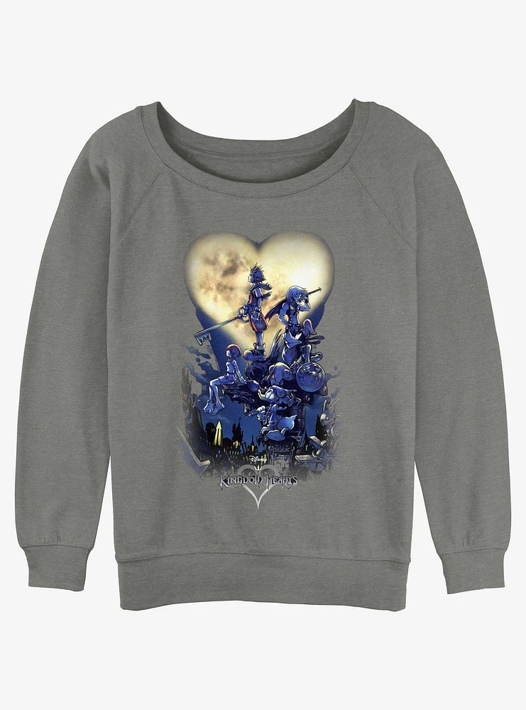 Disney Kingdom Hearts Moon Heart Poster Logo Girls Slouchy Sweatshirt