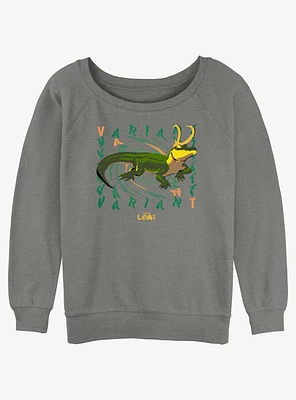 Marvel Loki Variant Alligator Girls Slouchy Sweatshirt