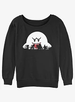 Nintendo Mario Big Boo Silhouettes Girls Slouchy Sweatshirt