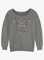 Disney Mickey Mouse Holiday Icon Ear Fill Girls Slouchy Sweatshirt