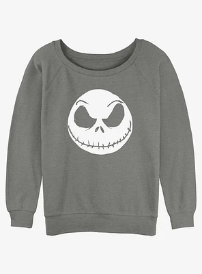 Disney The Nightmare Before Christmas Big Face Jack Girls Slouchy Sweatshirt