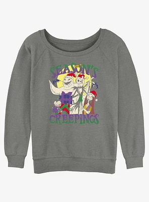 Disney The Nightmare Before Christmas Season's Creepings Oogie, Jack & Sally Girls Slouchy Sweatshirt