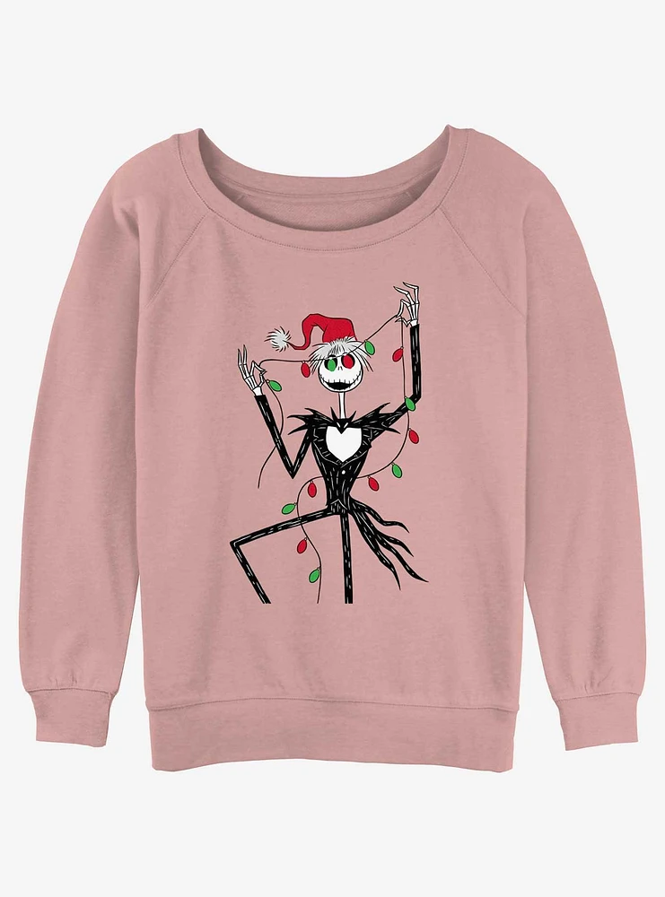 Disney The Nightmare Before Christmas Jack Lights Girls Slouchy Sweatshirt