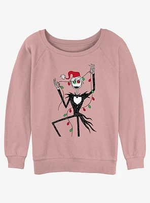 Disney The Nightmare Before Christmas Jack Lights Girls Slouchy Sweatshirt