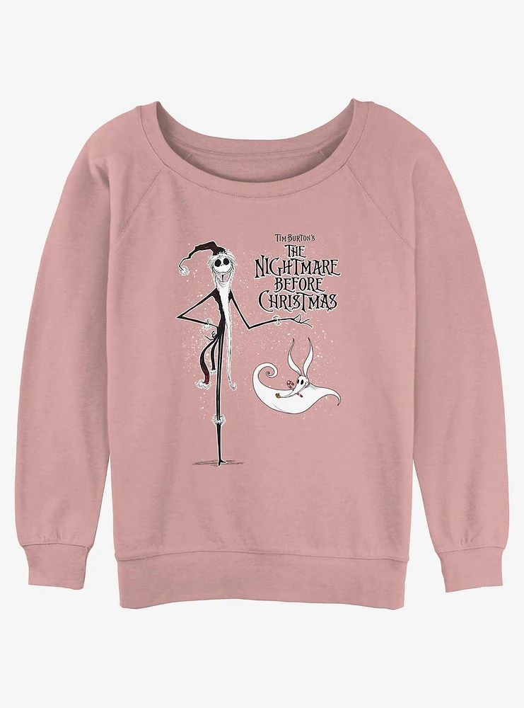 Disney The Nightmare Before Christmas Jack and Zero Girls Slouchy Sweatshirt