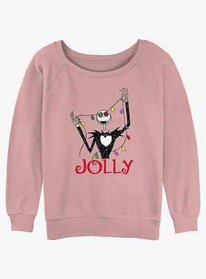 Disney The Nightmare Before Christmas Jolly Jack Lights Girls Slouchy Sweatshirt