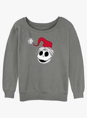 Disney The Nightmare Before Christmas Santa Hat Jack Girls Slouchy Sweatshirt