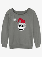Disney The Nightmare Before Christmas Santa Hat Jack Girls Slouchy Sweatshirt