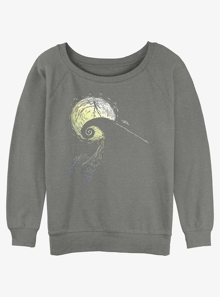 Disney The Nightmare Before Christmas Spiral Hill Jack Girls Slouchy Sweatshirt