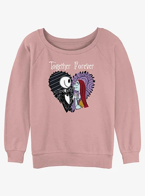 Disney The Nightmare Before Christmas Together Forever Jack and Sally Girls Slouchy Sweatshirt