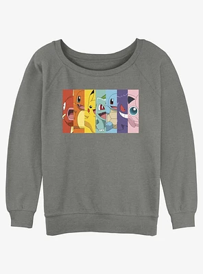 Pokemon Rainbow Girls Slouchy Sweatshirt