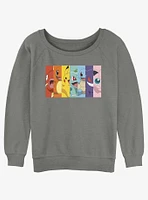 Pokemon Rainbow Girls Slouchy Sweatshirt