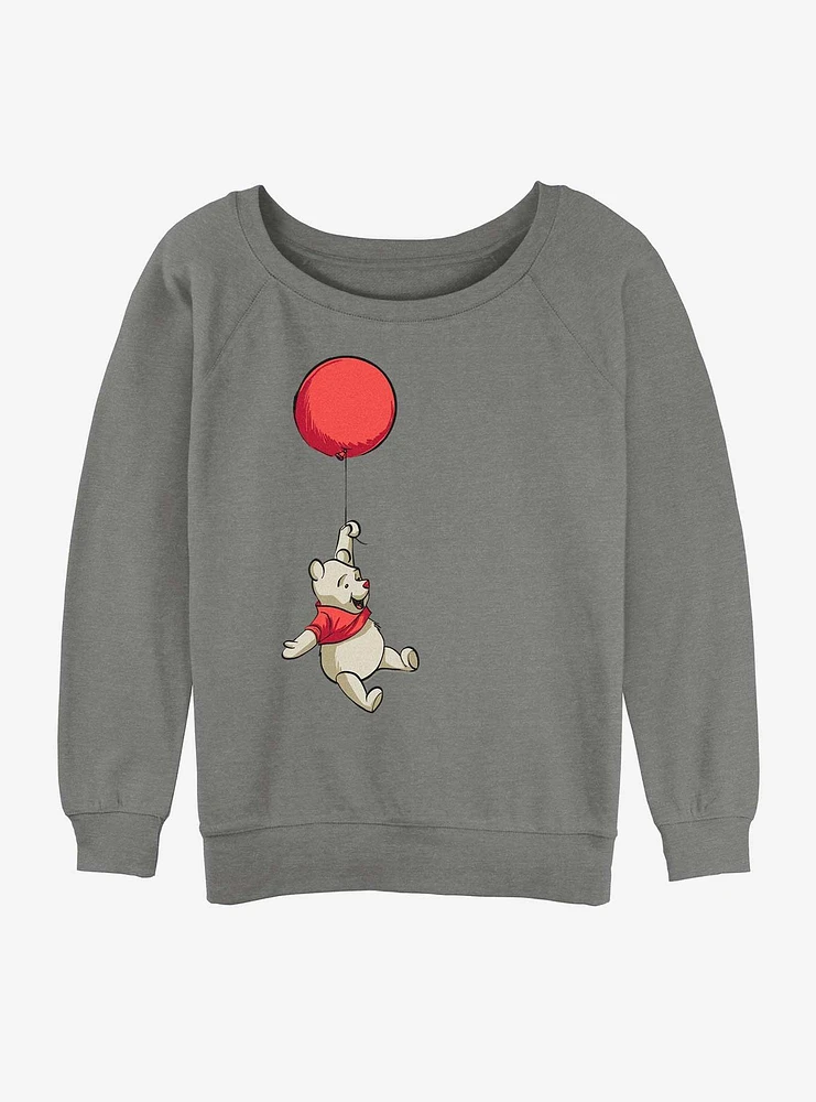 Disney Winnie The Pooh Balloon Girls Slouchy Sweatshirt