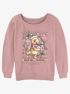 Disney Winnie The Pooh Christmas Bear Girls Slouchy Sweatshirt