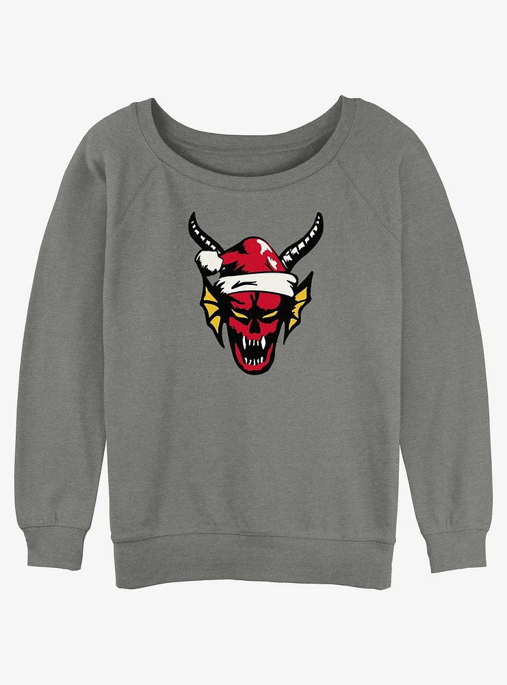 Stranger Things Hellfire Christmas Club Girls Slouchy Sweatshirt