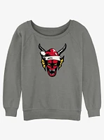 Stranger Things Hellfire Christmas Club Girls Slouchy Sweatshirt