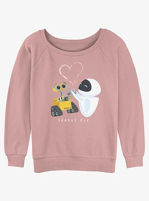 Disney Pixar Wall-E Sparks Fly Girls Slouchy Sweatshirt