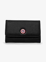 Marvel Captain America Shield Emblem Vegan Leather Foldover Flap Wallet