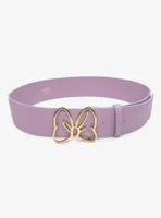 Disney Minnie Mouse Gold Bow Buckle Lilac Vegan Leather Belt