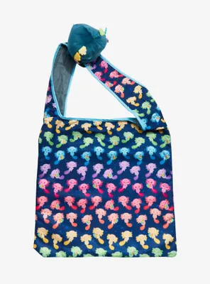 Rainbow Axolotl Plush Reusable Tote Bag