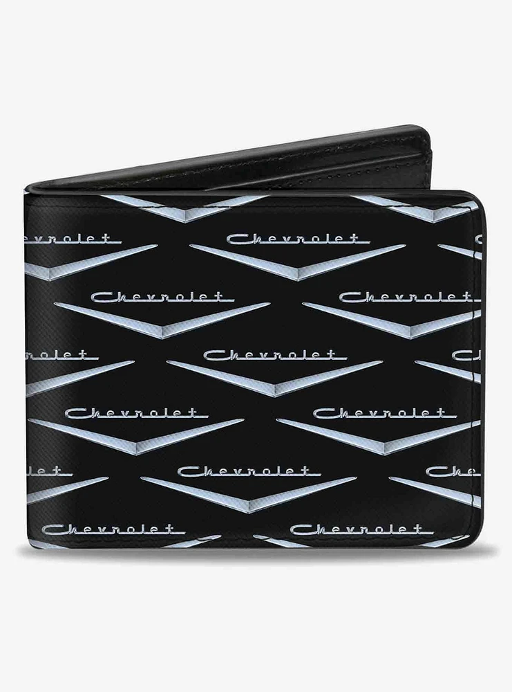 1955 57 Chevrolet V Emblem Monogram Bifold Wallet