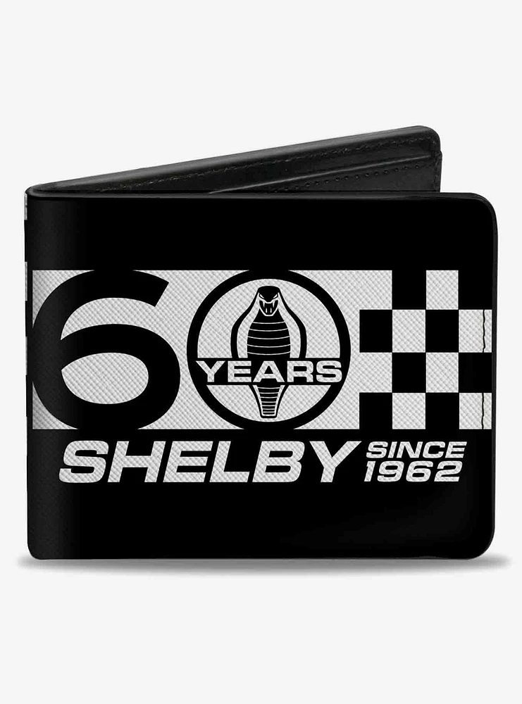 Carroll Shelby 60 Years Shelby Since 1962 Checker Logo Bifold Wallet