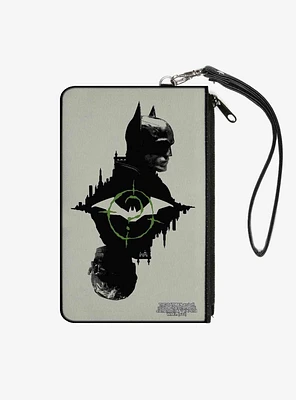 DC Comics The Batman Movie Batman and Riddler Poses and Logos Cityscape Canvas Zip Clutch Wallet