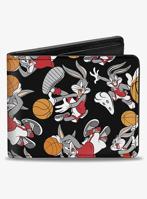 Looney Tunes Bugs Bunny Basketball Poses ScatteBifold Wallet