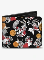 Looney Tunes Bugs Bunny Basketball Poses ScatteBifold Wallet