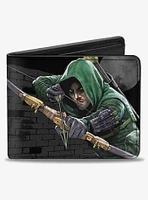 DC Comics Arrow Aiming Pose Vigilante Bricks Bifold Wallet